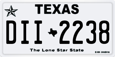 TX license plate DII2238