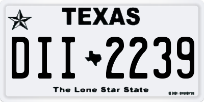 TX license plate DII2239