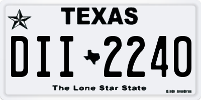 TX license plate DII2240