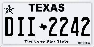 TX license plate DII2242