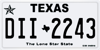 TX license plate DII2243