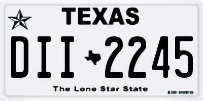 TX license plate DII2245