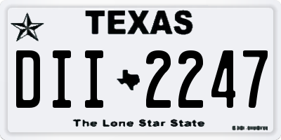 TX license plate DII2247