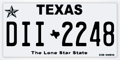 TX license plate DII2248