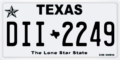 TX license plate DII2249