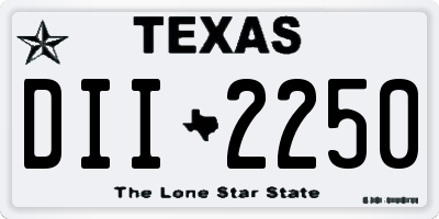 TX license plate DII2250
