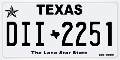 TX license plate DII2251