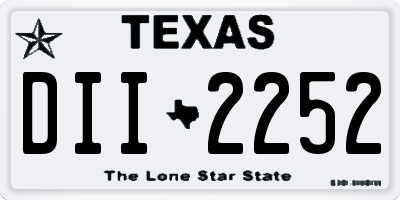 TX license plate DII2252