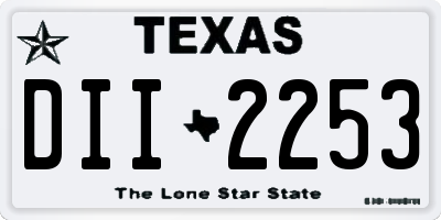 TX license plate DII2253