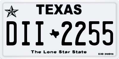 TX license plate DII2255