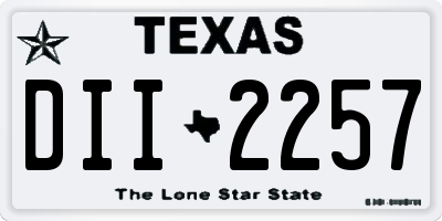TX license plate DII2257