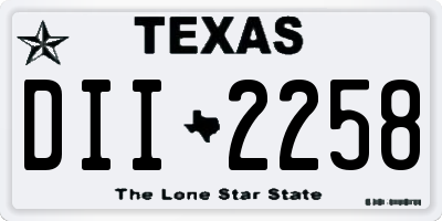 TX license plate DII2258