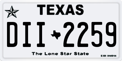 TX license plate DII2259
