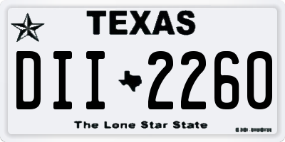 TX license plate DII2260