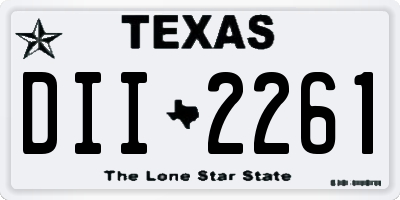 TX license plate DII2261