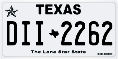 TX license plate DII2262