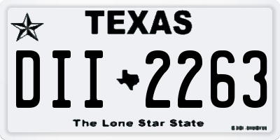 TX license plate DII2263