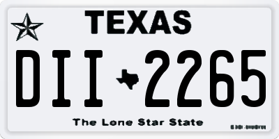 TX license plate DII2265