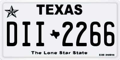 TX license plate DII2266