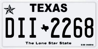TX license plate DII2268