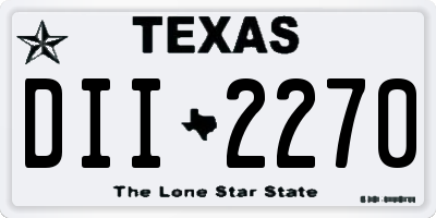 TX license plate DII2270