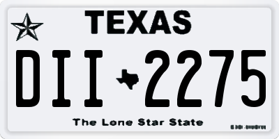 TX license plate DII2275
