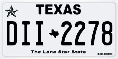 TX license plate DII2278