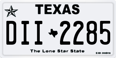 TX license plate DII2285