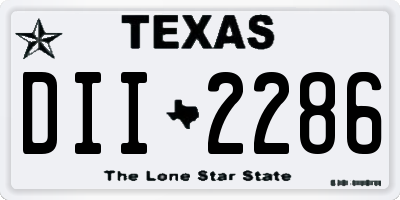 TX license plate DII2286