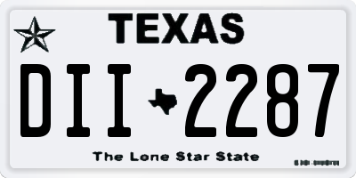 TX license plate DII2287