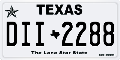 TX license plate DII2288