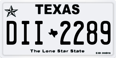 TX license plate DII2289