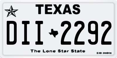 TX license plate DII2292