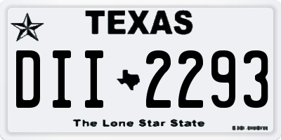 TX license plate DII2293