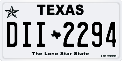 TX license plate DII2294