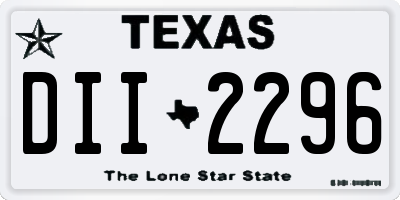TX license plate DII2296