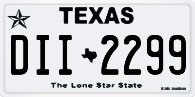 TX license plate DII2299