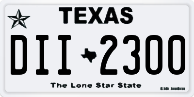 TX license plate DII2300
