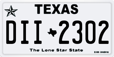 TX license plate DII2302