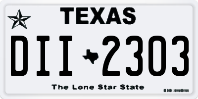 TX license plate DII2303