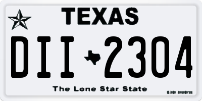 TX license plate DII2304