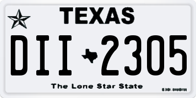 TX license plate DII2305