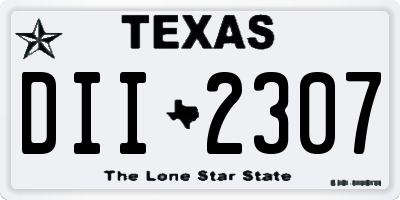 TX license plate DII2307