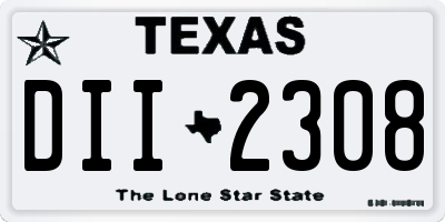 TX license plate DII2308