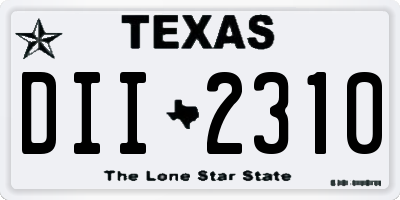 TX license plate DII2310