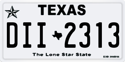 TX license plate DII2313