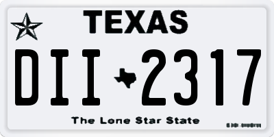 TX license plate DII2317