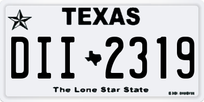 TX license plate DII2319