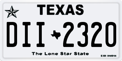 TX license plate DII2320