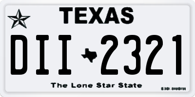 TX license plate DII2321